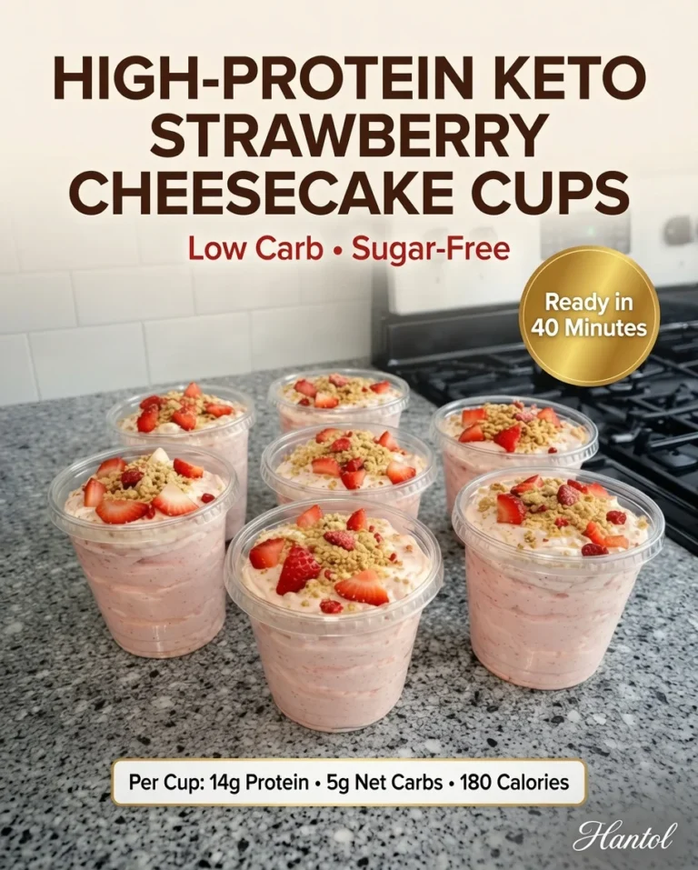High-Protein Keto Strawberry Cheesecake Cups