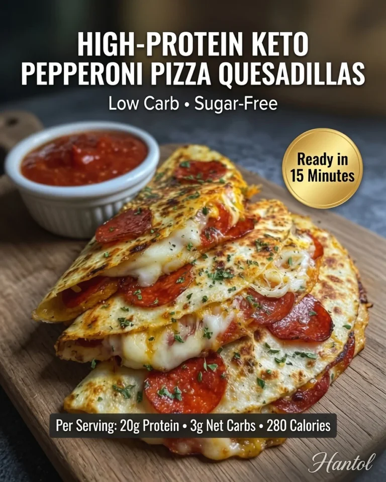 High-Protein Keto Pepperoni Pizza Quesadillas