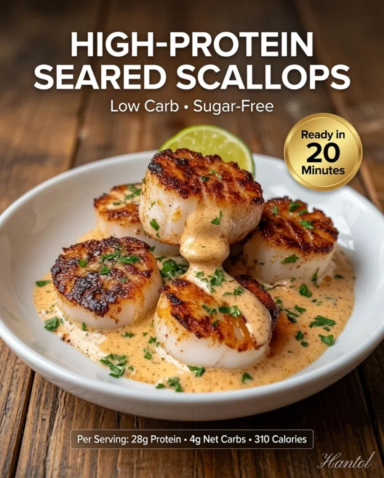 High-Protein Seared Scallops in Creamy Sauce