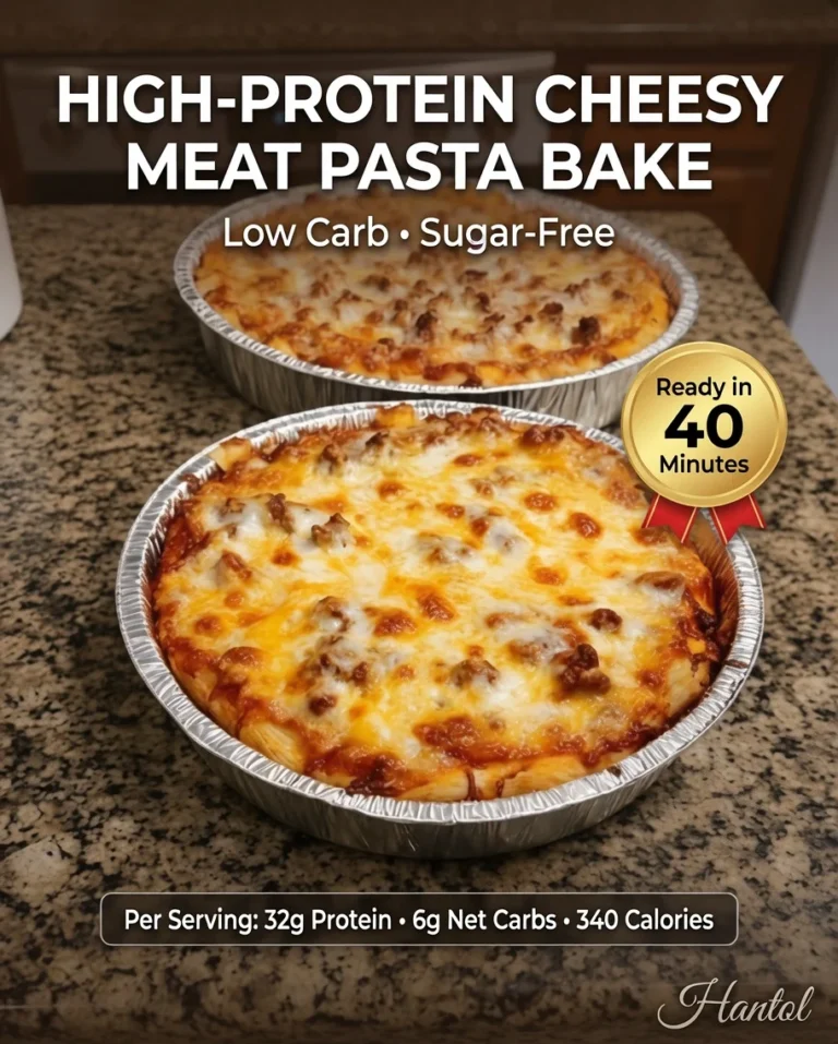 High-Protein Cheesy Meat Pasta Bake