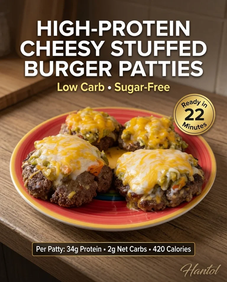 High-Protein Cheesy Stuffed Burger Patties