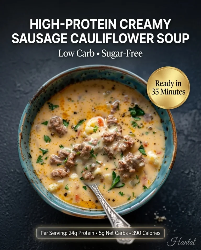 High-Protein Creamy Sausage Cauliflower Soup