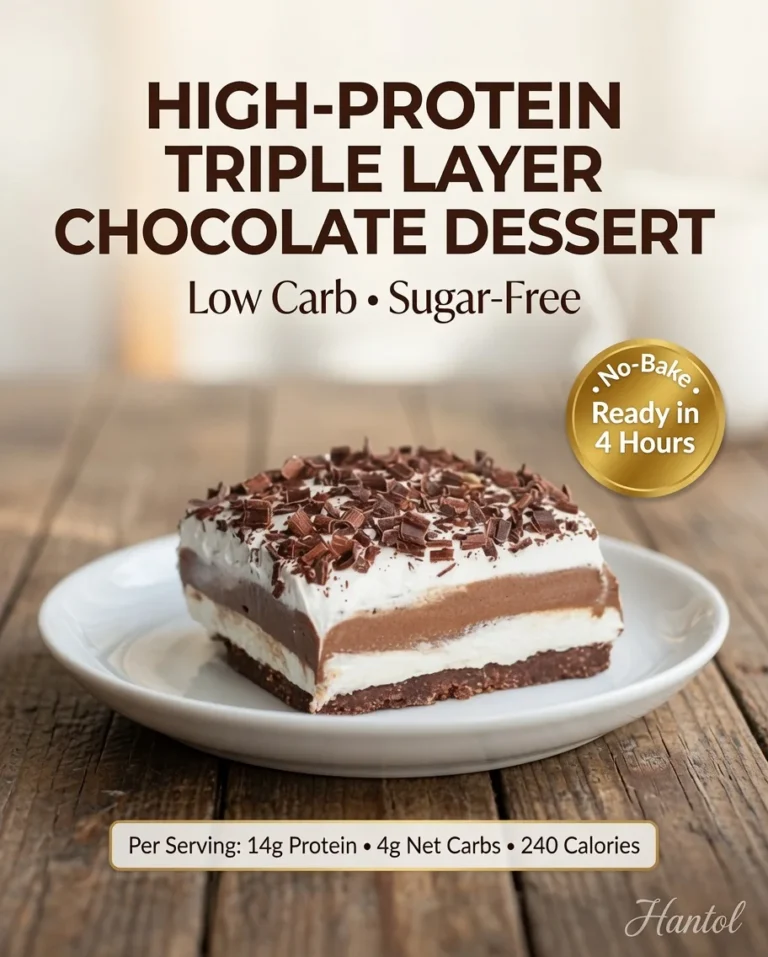 High-Protein Triple Layer Chocolate Dessert