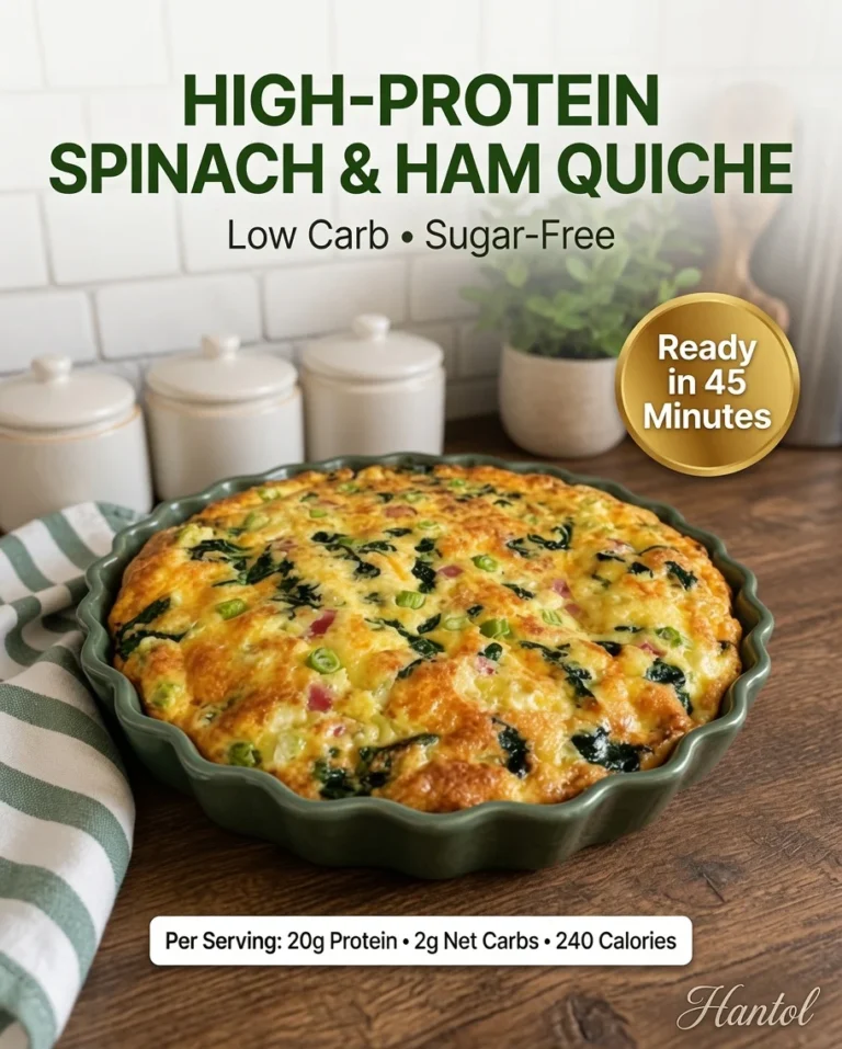 High-Protein Spinach & Ham Quiche