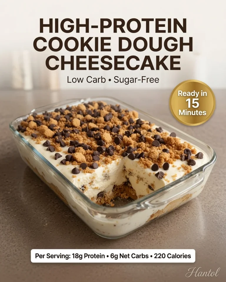 High-Protein Cookie Dough Cheesecake
