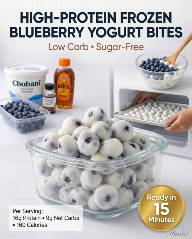 High-Protein Frozen Blueberry Yogurt Bites
