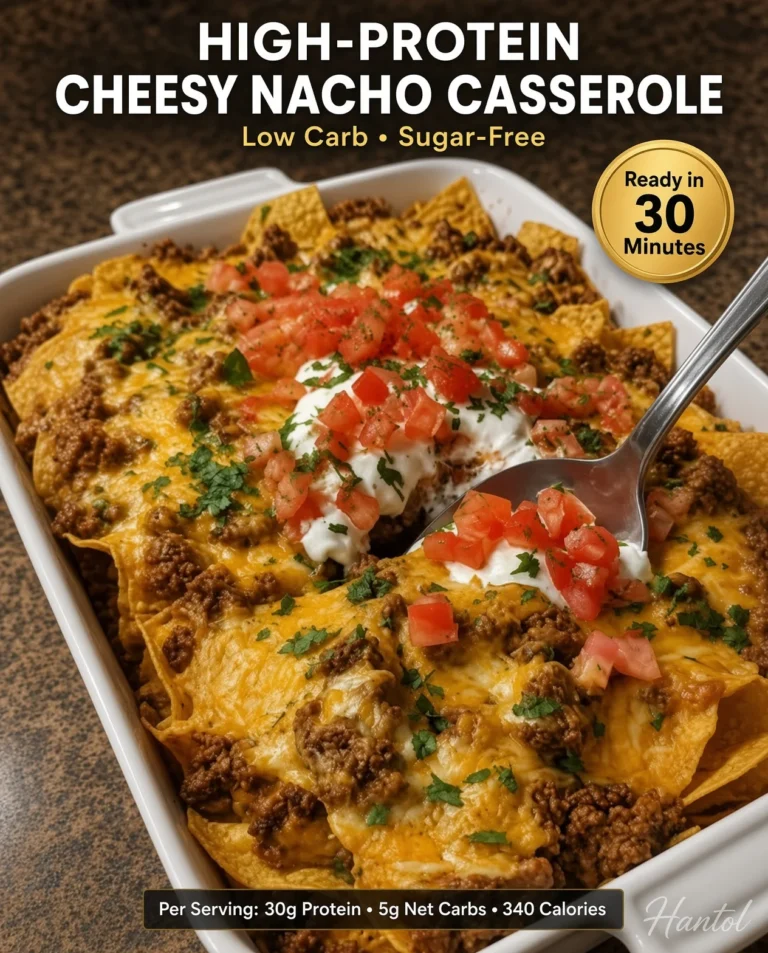High-Protein Cheesy Nacho Casserole