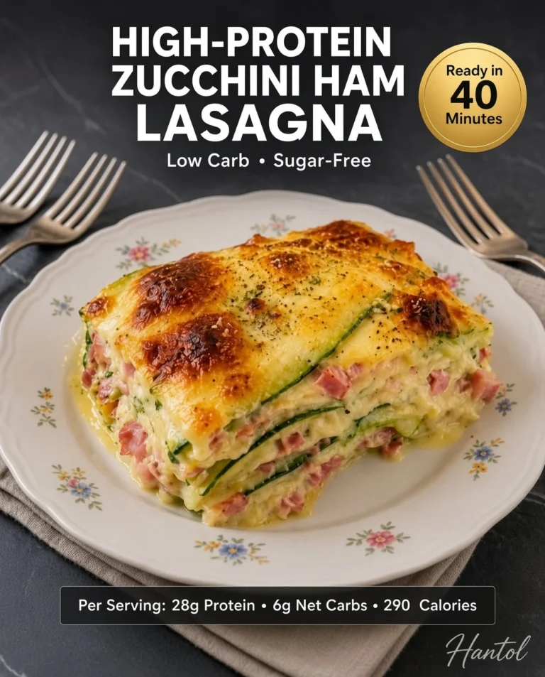 High-Protein Zucchini Ham Lasagna