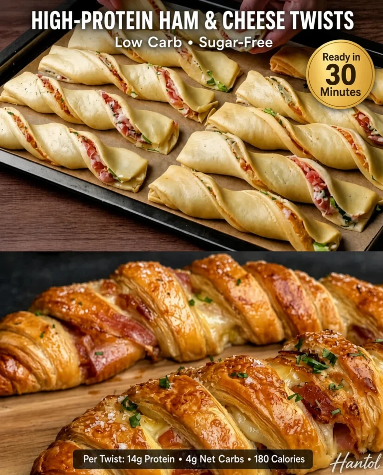 High-Protein Ham & Cheese Twists