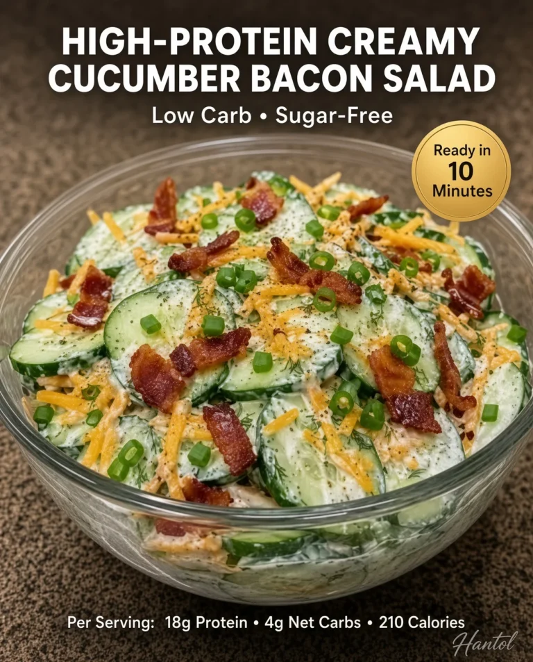High-Protein Creamy Cucumber Bacon Salad