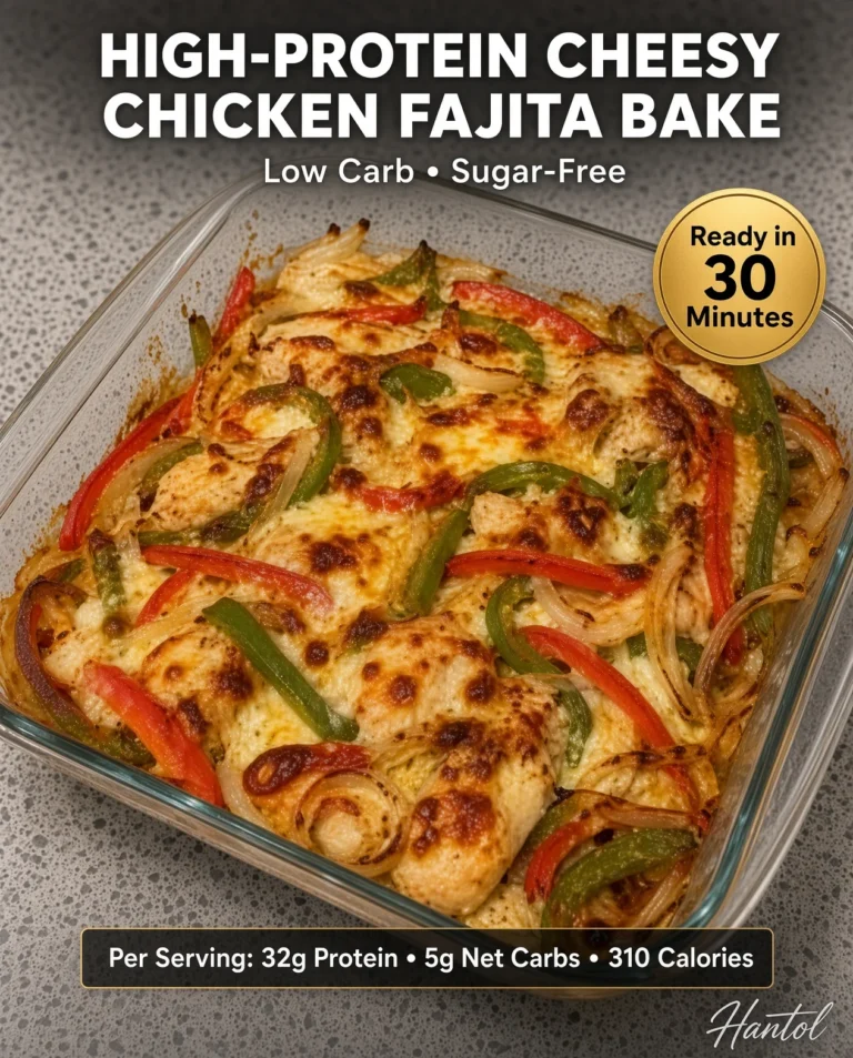High-Protein Cheesy Chicken Fajita Bake
