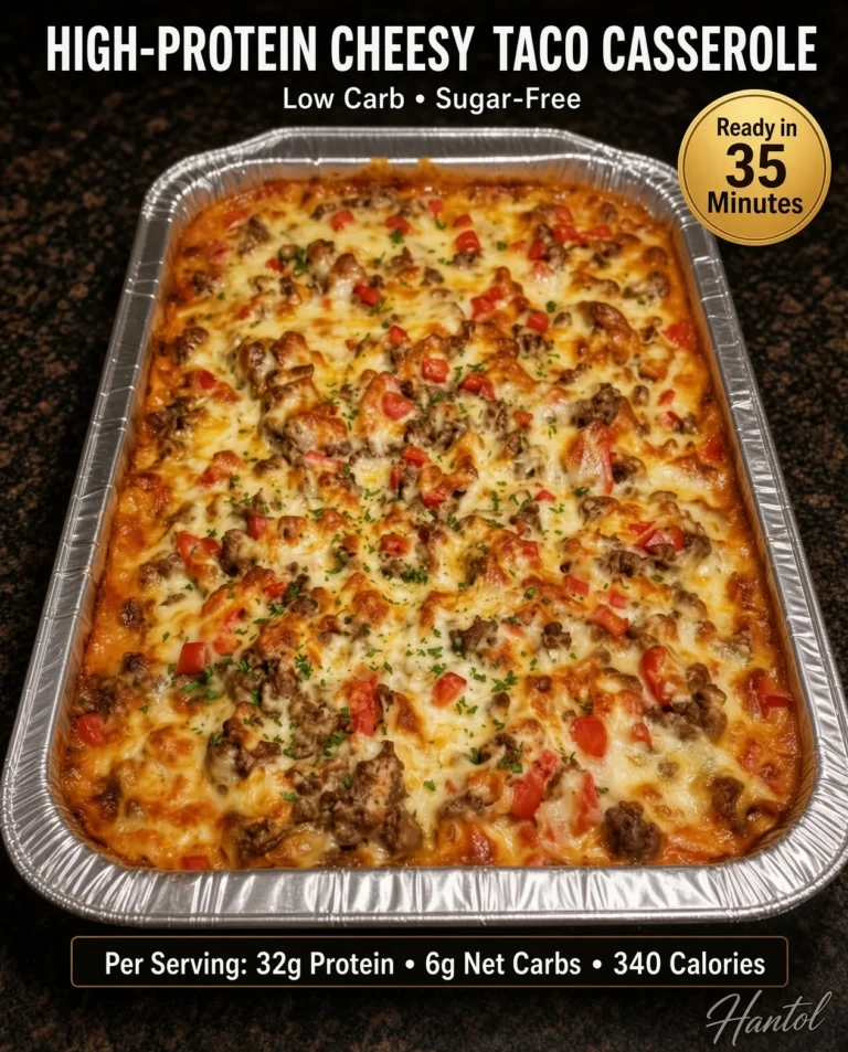 High-Protein Cheesy Taco Casserole