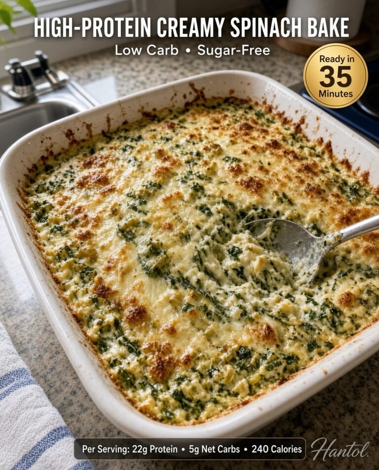 High-Protein Creamy Spinach Bake