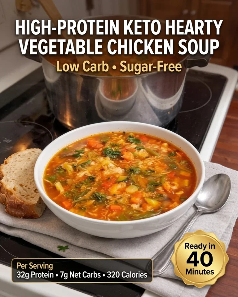 High-Protein Keto Hearty Vegetable Chicken Soup
