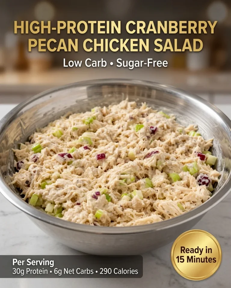 High-Protein Cranberry Pecan Chicken Salad