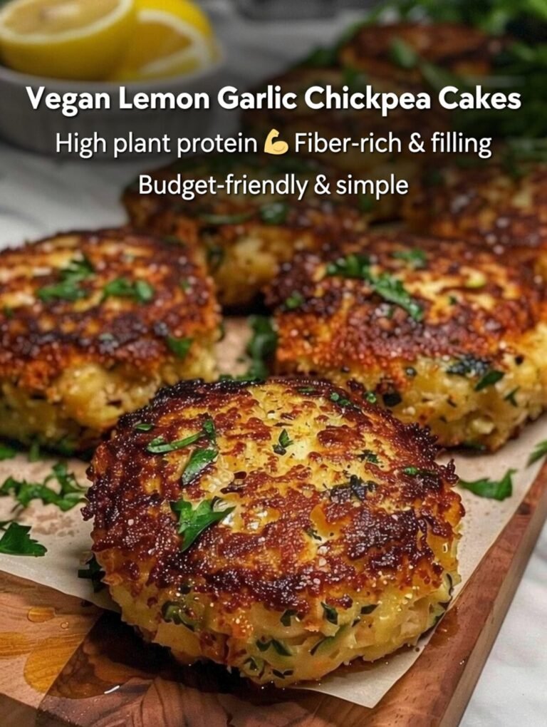 Vegan Lemon Garlic Chickpea Cakes