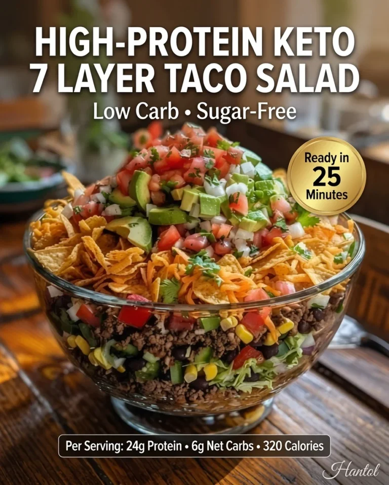 High-Protein Keto 7 Layer Taco Salad