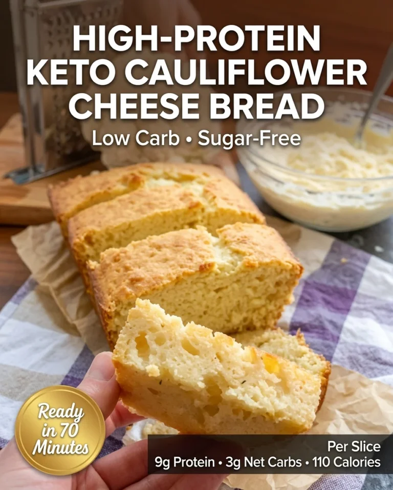 High-Protein Keto Cauliflower Cheese Bread