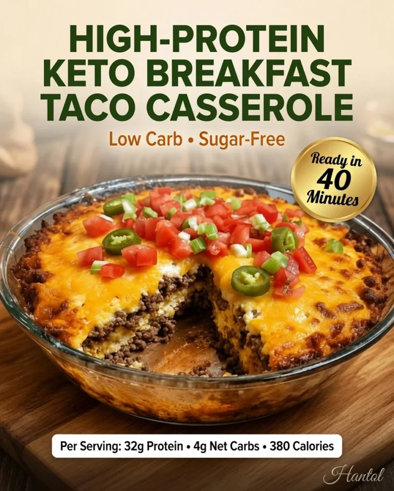 High-Protein Keto Breakfast Taco Casserole