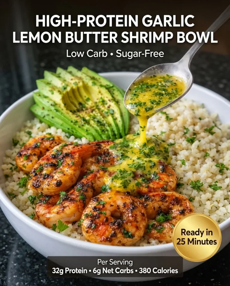 Garlic Lemon Butter Shrimp with Cauliflower Rice