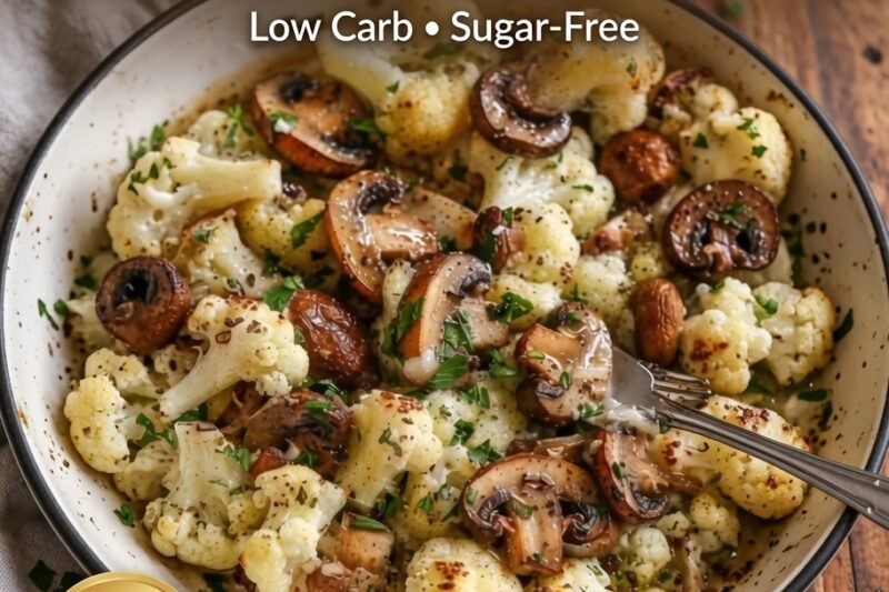 Garlic Butter Cauliflower & Mushrooms