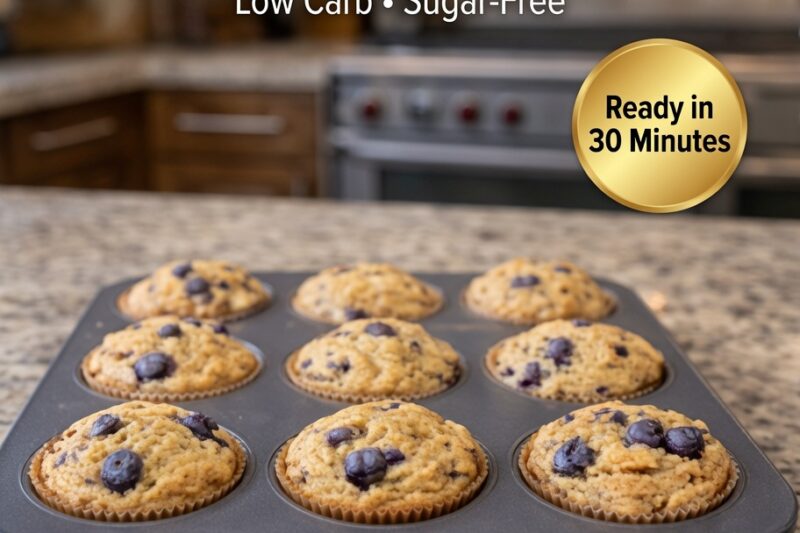 High-Protein Zero Sugar Blueberry Muffins