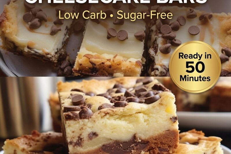 High-Protein Chocolate Chip Cheesecake Bars