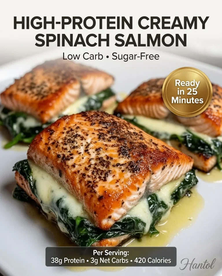 High-Protein Creamy Spinach Salmon
