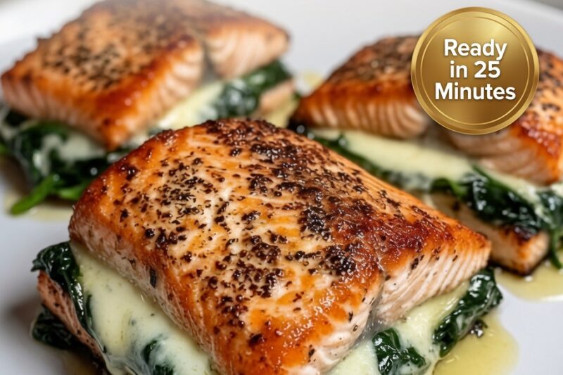 High-Protein Creamy Spinach Salmon