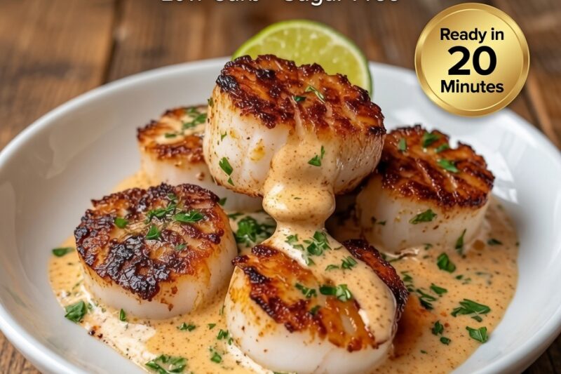 High-Protein Seared Scallops in Creamy Sauce