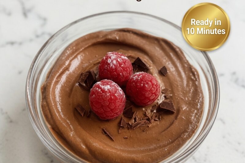 High-Protein Chocolate Raspberry Mousse