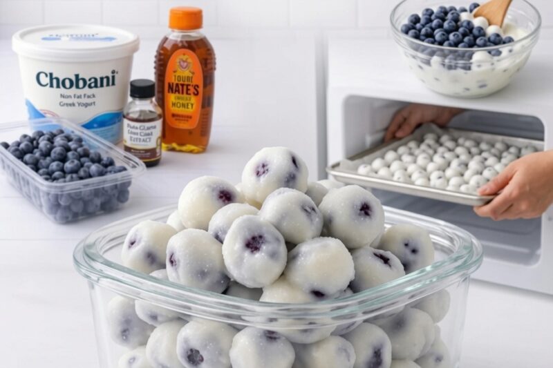 High-Protein Frozen Blueberry Yogurt Bites