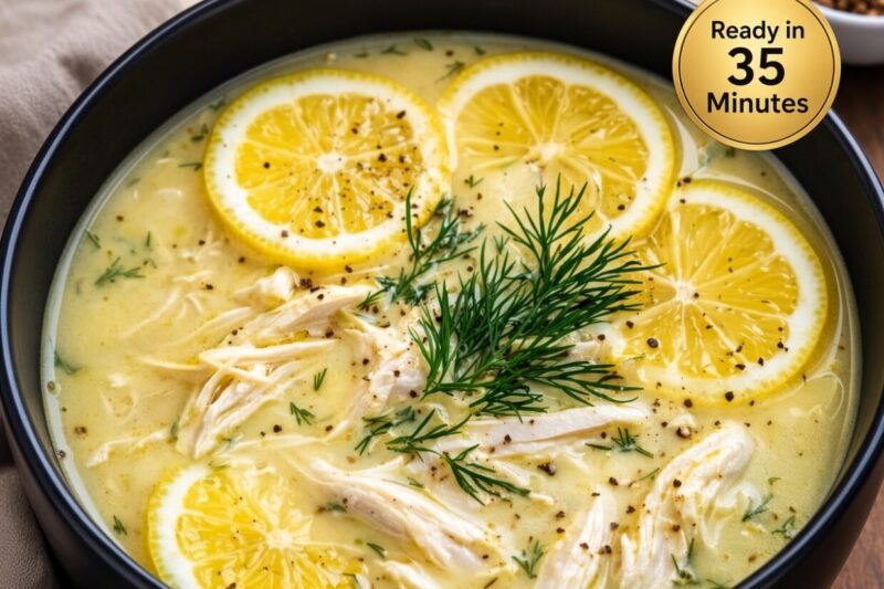 High-Protein Creamy Lemon Chicken Soup