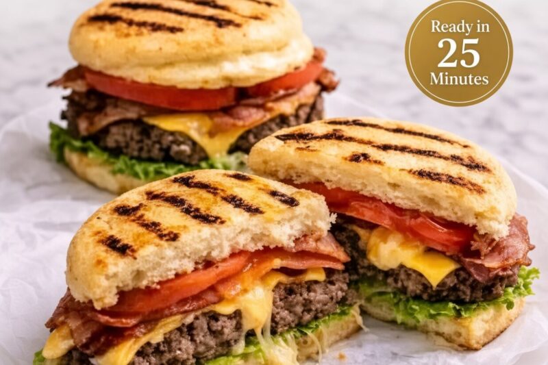 High-Protein Cheeseburger English Muffins