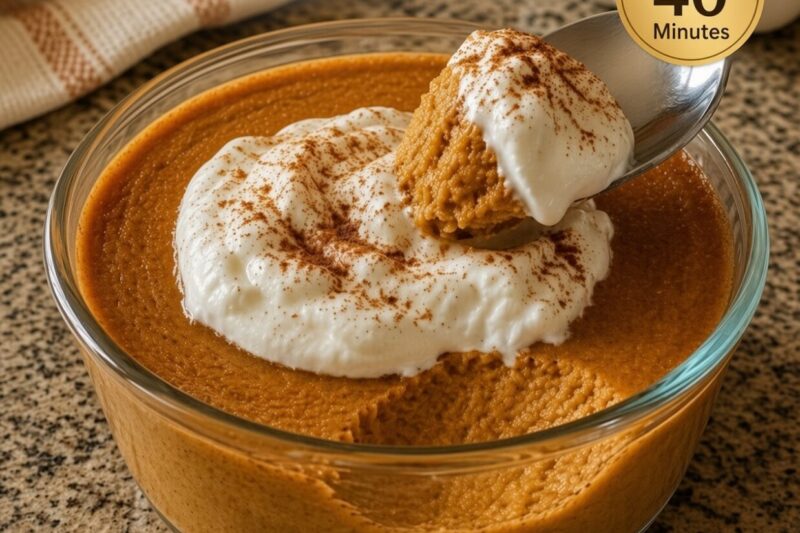High-Protein Creamy Crustless Pumpkin Pie