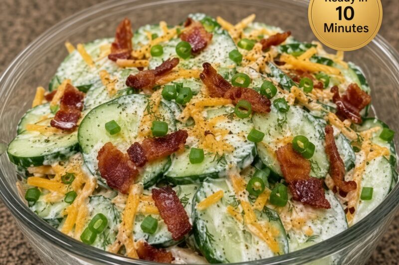 High-Protein Creamy Cucumber Bacon Salad