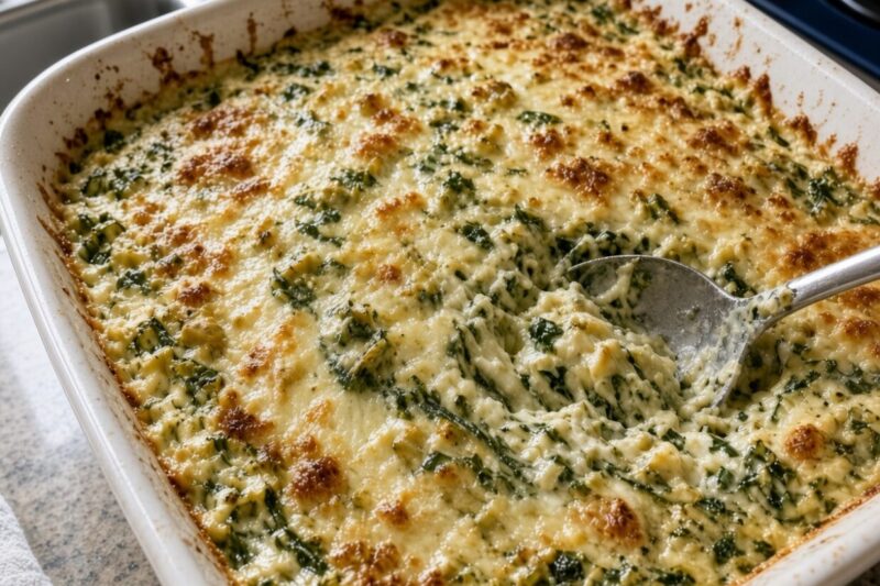 High-Protein Creamy Spinach Bake